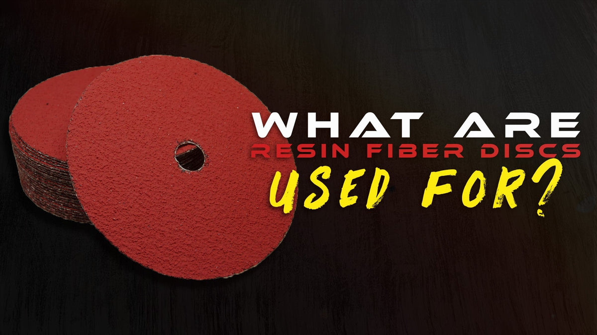 “What Are Resin Fiber Discs Used For?” text beside stacked red resin fiber discs