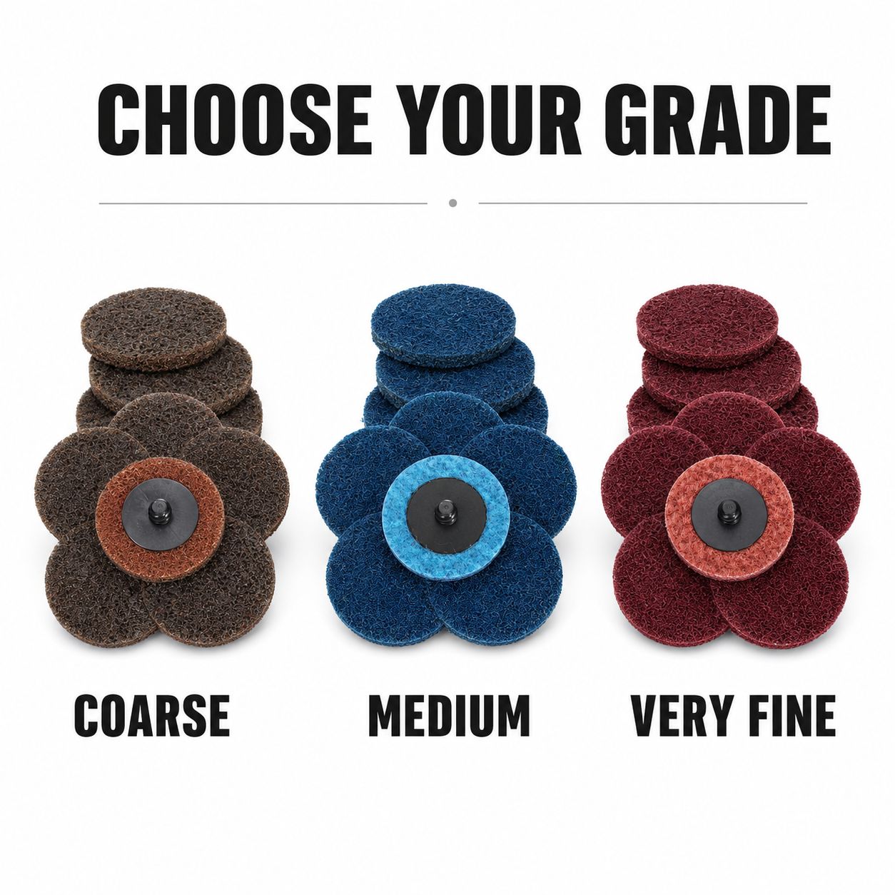 Rolloc Surface Conditioning Discs (2" & 3") - Coarse, Medium & Very Fine - Maverick Abrasives