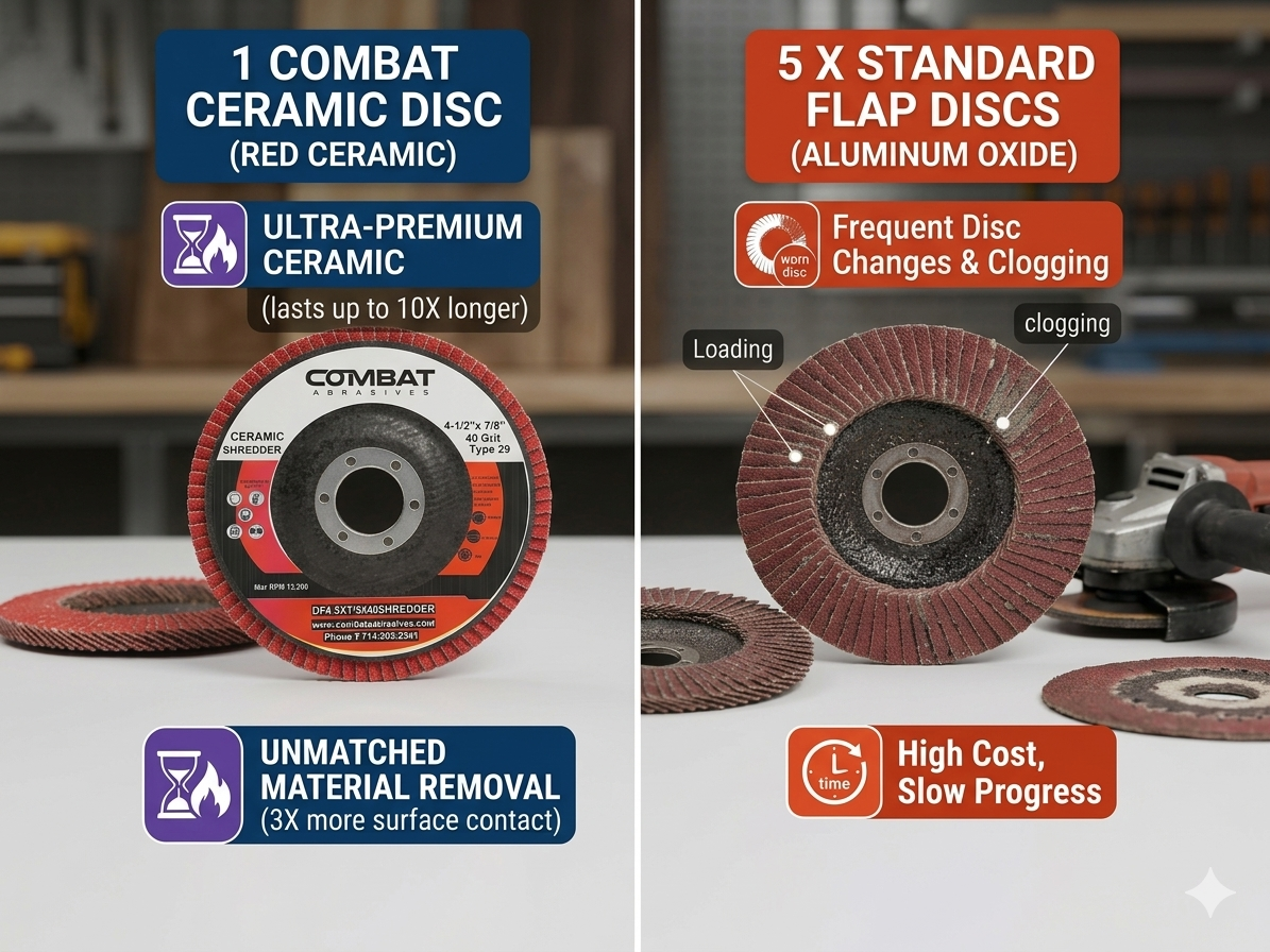 4-1/2" x 7/8" High Density Ceramic Flap Disc Type 29 - Maverick Abrasives