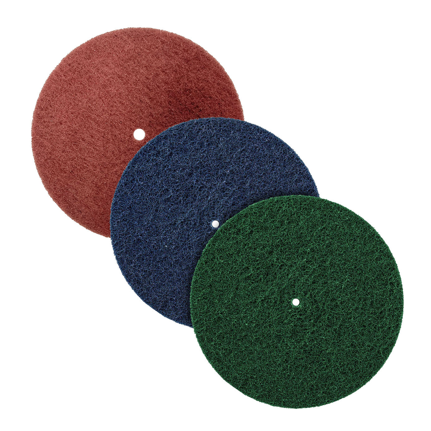 Stack of Surface Prep Buff and Blend Discs in various sizes and colors, designed for metal smoothing and cleaning.