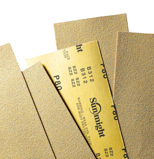 Pack of Gold Sheets & Soft Flex sandpaper highlighting premium aluminum oxide grain and strong phenol resin.