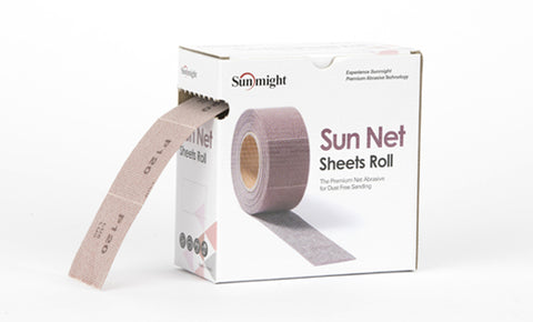 Sun Net abrasive sanding disc with net construction for dust-free sanding and superior cutting performance.
