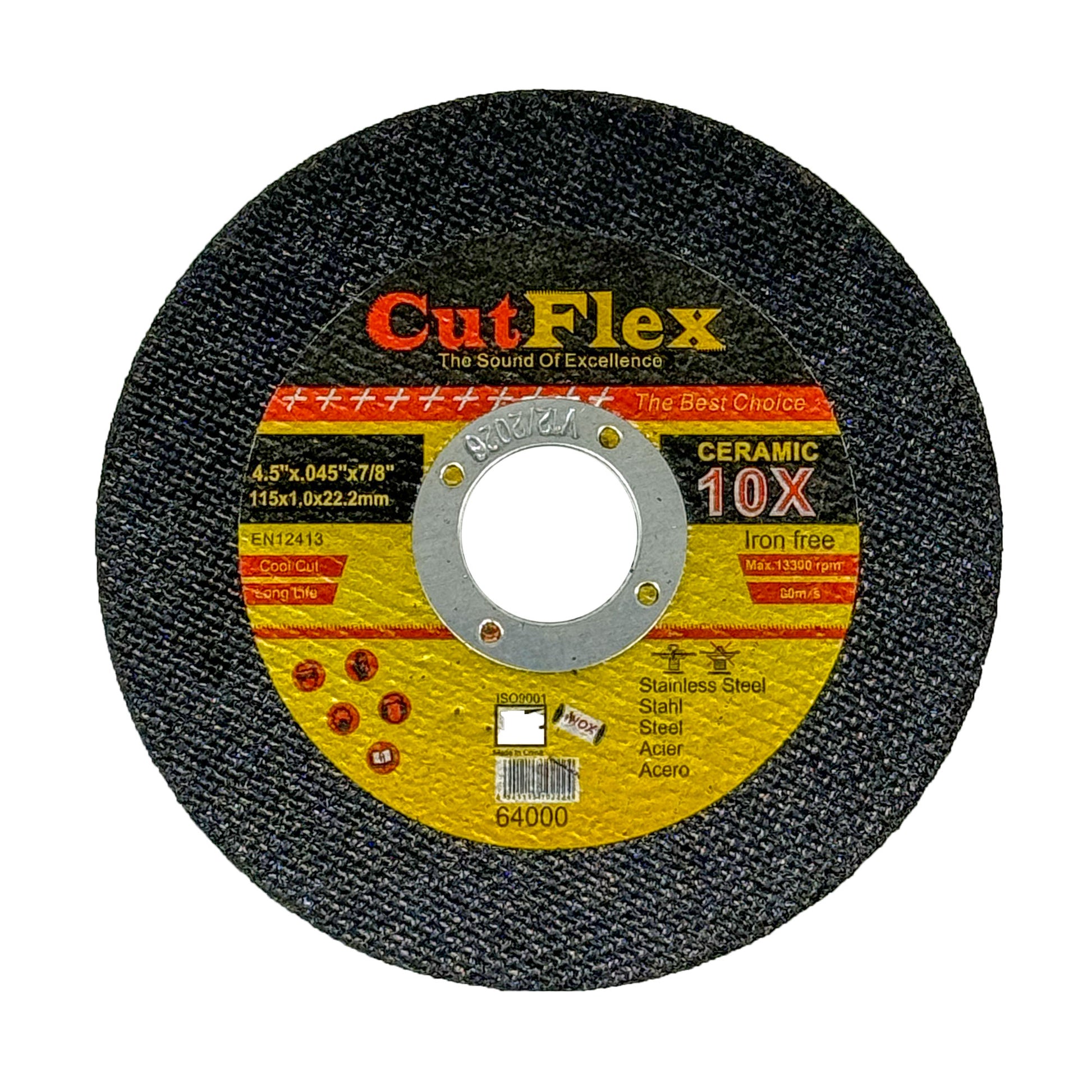 Pack of 25 premium 4.5-inch Type 1 cut off wheels for metal fabrication, with a max RPM of 13,300.