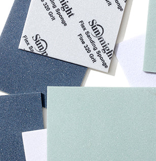 Maverick Abrasives flex sanding sponges in bulk coated on one side for grip ideal for contour surface and hand sanding