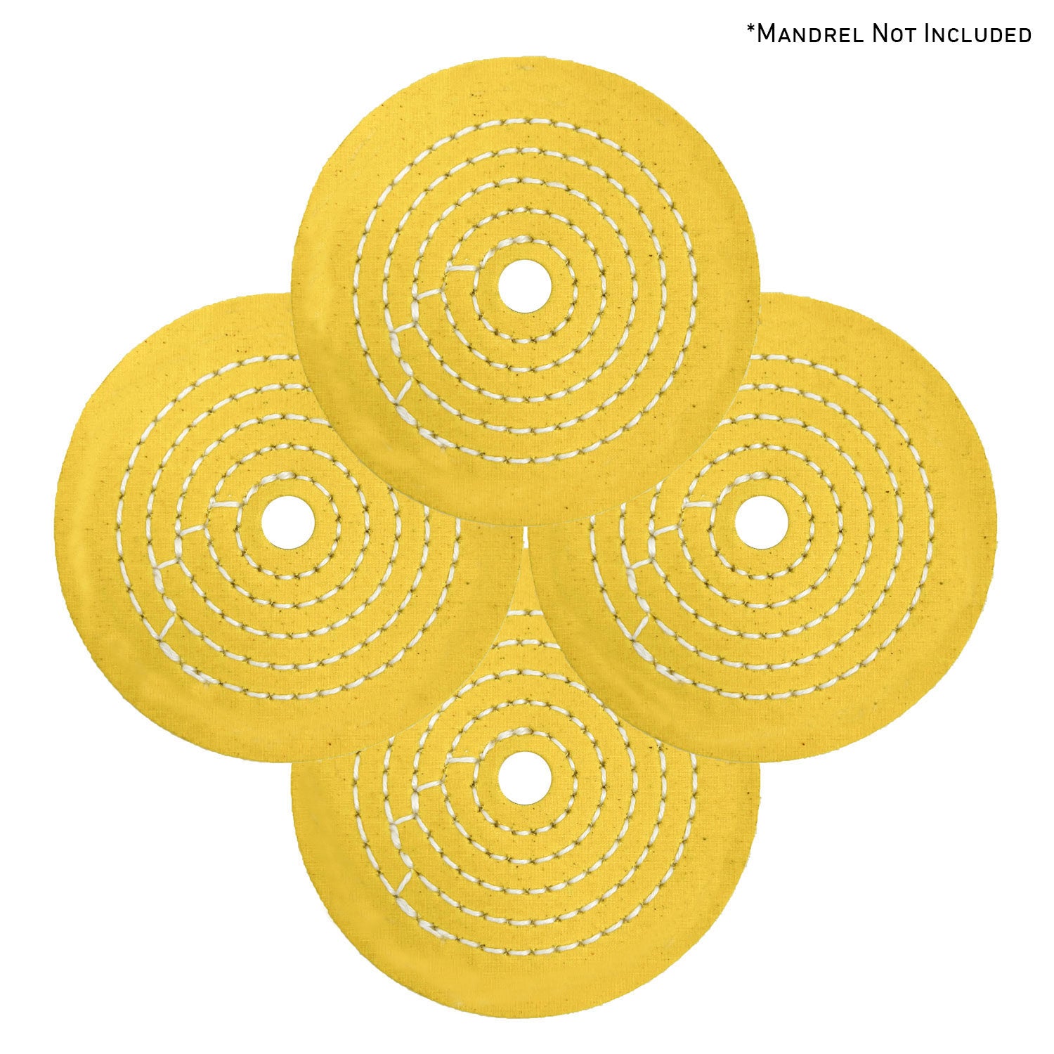 Assorted Mini Buffing Wheels with 1/2 arbor hole, in 20, 40, and 60-ply, perfect for detailed metal polishing.