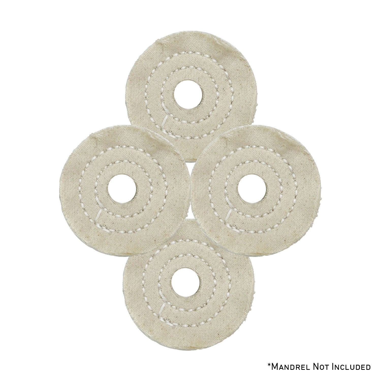 Alt text: Assorted mini buffing wheels in 2, 3, and 4 diameters, 20 to 60-ply, both treated and untreated, suitable for precision polishing.