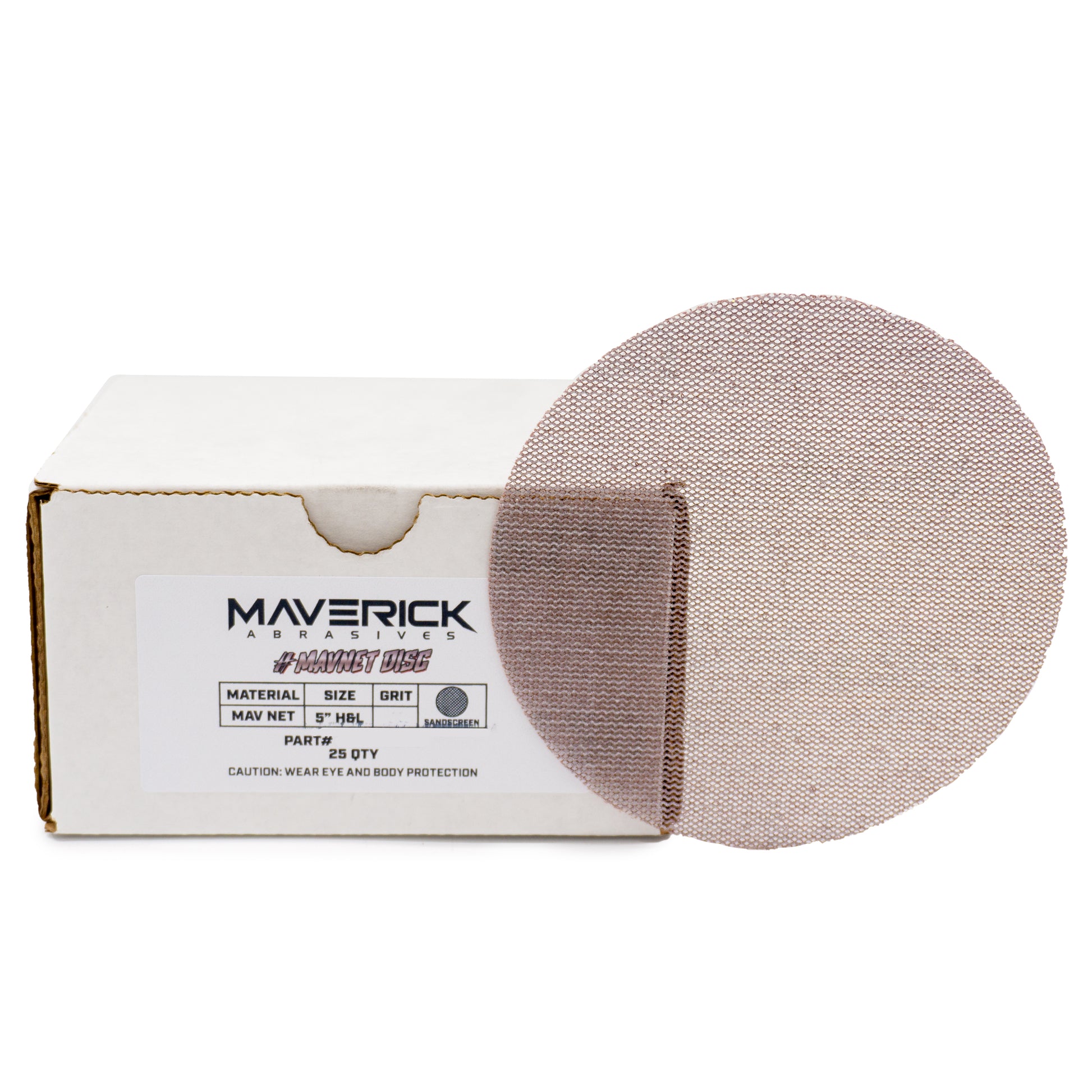 Alt text: 5-inch MAVNET Hook & Loop Sanding Screen Disc, clog-free and dust-free, suitable for various sanders.