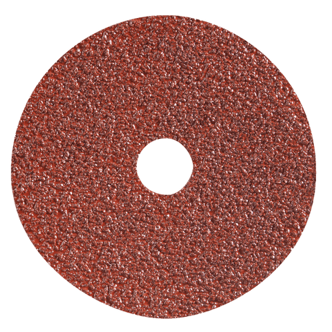 Pack of 25 Aluminum Oxide and Ceramic Resin Fiber Discs for metal grinding and surface preparation.