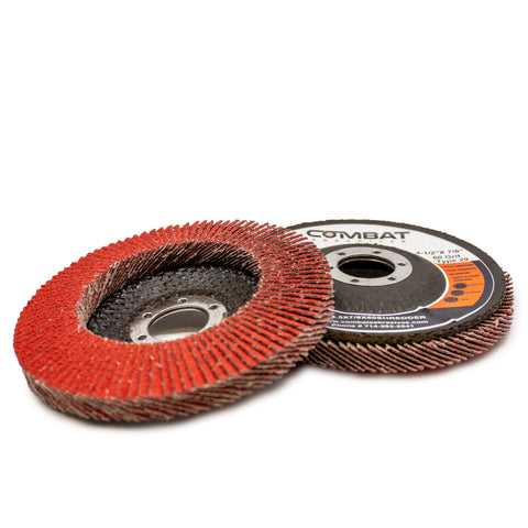 4-1/2 x 7/8 Type 29 High Density Ceramic Flap Disc on white background, ideal for wood and metal fabrication.
