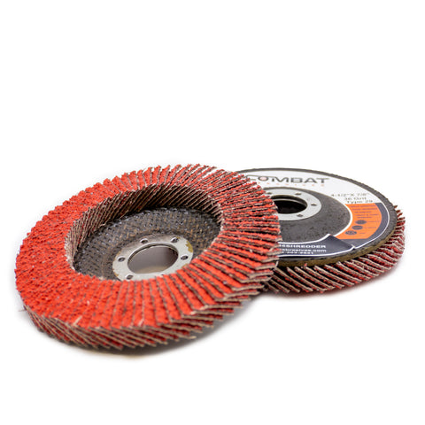 4-1/2 inch x 7/8 inch Type 29 High Density Ceramic Flap Disc for rapid, cool cuts in metal and wood shaping.