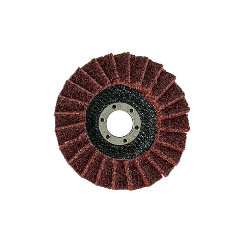 4-1/2 x 7/8 inch Type 29 surface conditioning flap disc in coarse, medium, and fine grits for metal and fiberglass.