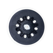 Assorted back-up pads for sanding discs with velcro and PSA, featuring various rubber hardness and hole patterns.