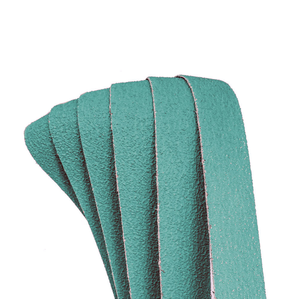 Pack of 8 sanding belts, 2-1/2 x 60, in aluminum oxide and zirconia for versatile metal and wood sanding.