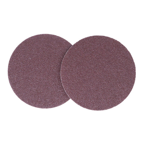 Alt text: Pack of 15, 9-inch cloth PSA sanding discs with aluminum oxide grains and durable x-weight cloth backing.