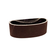 Alt text: Pack of 12 Maverick 3 x 21 sanding belts in Aluminum Oxide, Silicon Carbide, and Zirconia, suitable for various portable sanders.