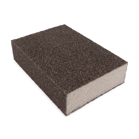 Three-pack of Maverick Abrasives sanding sponges for wood and metal, dual-grit, durable and versatile.